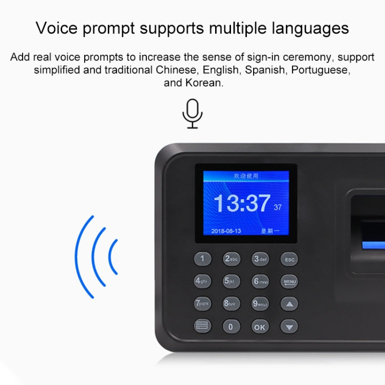 F01 Fingerprint Time Attendance Machine with 2.4 inch TFT Screen, UK Plug - Security by buy2fix | Online Shopping UK | buy2fix