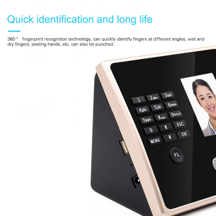 FA02 Face Recognition Fingerprint Time Attendance Machine - Security by buy2fix | Online Shopping UK | buy2fix