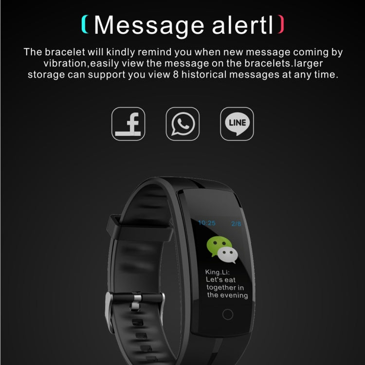 QS100 0.96 inches TFT Color Screen Smart Bracelet IP67 Waterproof, Support Call Reminder /Heart Rate Monitoring /Sleep Monitoring /Sedentary Reminder /Blood Pressure Monitoring (Black) - Smart Wear by buy2fix | Online Shopping UK | buy2fix