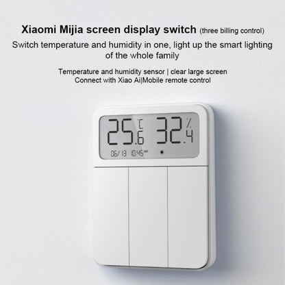 Original Xiaomi Mijia ZNKG03HL 3 Keys Smart Display Screen Lamps Wall Switch, Support Mobile Phone Remote Control - Smart Switch by Xiaomi | Online Shopping UK | buy2fix