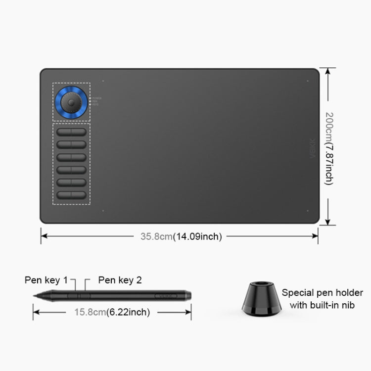 VEIKK A15PRO 10x6 inch 5080 LPI Type-C Interface Smart Touch Electronic Graphic Tablet (Blue) - Consumer Electronics by VEIKK | Online Shopping UK | buy2fix