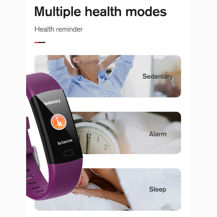 Y10 0.96 inch TFT Color Screen Smart Bracelet, Support Call Reminder/ Heart Rate Monitoring /Blood Pressure Monitoring/ Sleep Monitoring/Blood Oxygen Monitoring(Purple) - Smart Wear by buy2fix | Online Shopping UK | buy2fix