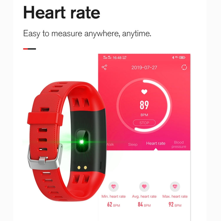 Y10 0.96 inch TFT Color Screen Smart Bracelet, Support Call Reminder/ Heart Rate Monitoring /Blood Pressure Monitoring/ Sleep Monitoring/Blood Oxygen Monitoring(Red) - Smart Wear by buy2fix | Online Shopping UK | buy2fix