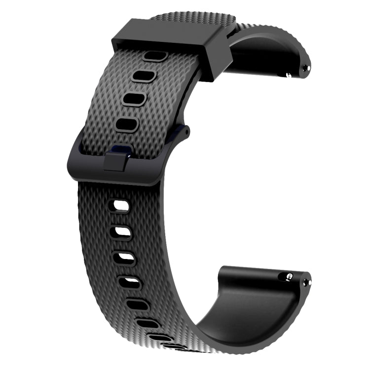 Silicone Sport Watch Band for Garmin Vivoactive 3 20mm(Black) - Smart Wear by buy2fix | Online Shopping UK | buy2fix