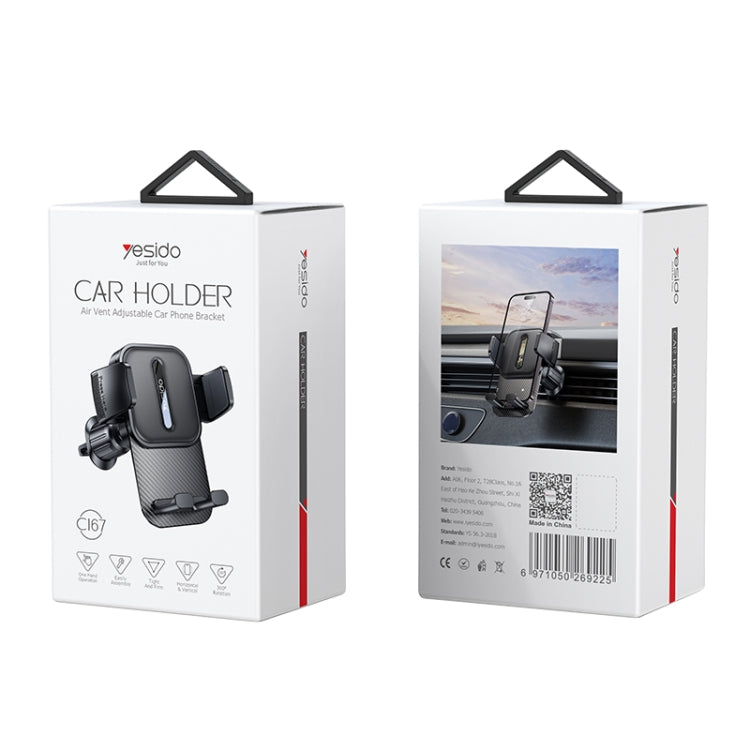 Yesido C167 Rotatable Car Air Outlet Phone Holder (Black) - Car Holders by Yesido | Online Shopping UK | buy2fix