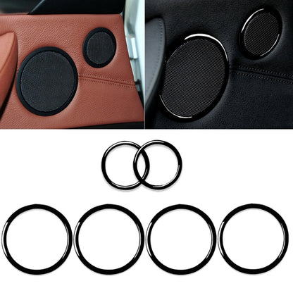 6pcs / Set Car Door Horn Ring Decorative Sticker for BMW X5 E70 2008-2013 / X6 E71 2009-2014, Left and Right Drive Universal(Black) - In Car by buy2fix | Online Shopping UK | buy2fix