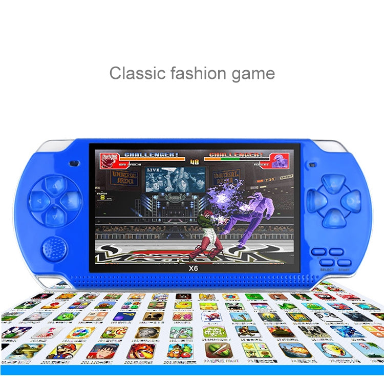 X6 4.3 inch Screen Retro Portable Game Console with 3MP Camera, Built-in 10000 Games, Supports E-book / Recording / Music Playing / Video Playing(Blue) - Pocket Console by buy2fix | Online Shopping UK | buy2fix