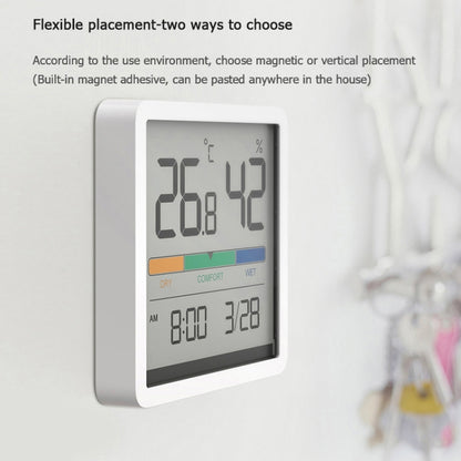 Original Xiaomi Youpin Miiiw Silent Indoor Temperaturer And Humidity Clock with Large 3.34 inch LCD Screen(White) - Indoor Thermometer by Xiaomi | Online Shopping UK | buy2fix