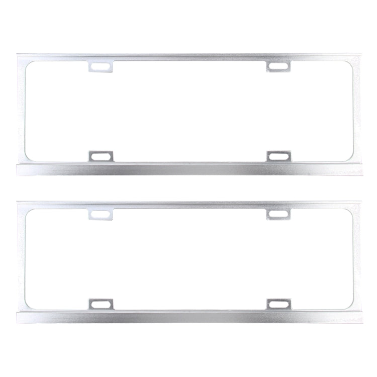 2 PCS Car License Plate Frames Car Styling License Plate Frame Magnesium Alloy Universal License Plate Holder Car Accessories(Silver) - License Plate Covers & Frames by buy2fix | Online Shopping UK | buy2fix