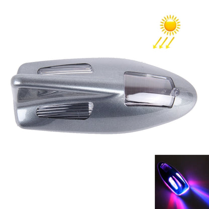 Solar Colorful Light Anti Collision Shark Fin Car Taillight LED Flash Warning Light Caution Light(Grey) - Warning Lights by buy2fix | Online Shopping UK | buy2fix