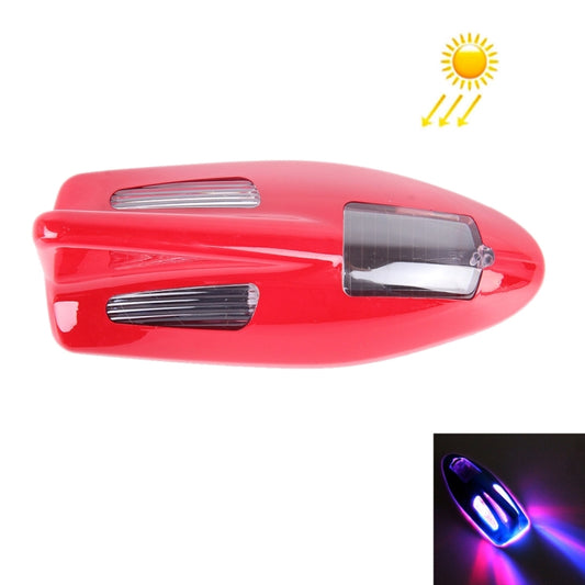 Solar Colorful Light Anti Collision Shark Fin Car Taillight LED Flash Warning Light Caution Light(Red) - Warning Lights by buy2fix | Online Shopping UK | buy2fix