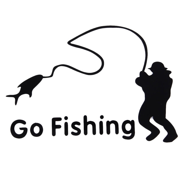 Go Fishing Styling Reflective Car Sticker, Size: 14cm x 9.5cm(Black) - Decorative Sticker by buy2fix | Online Shopping UK | buy2fix