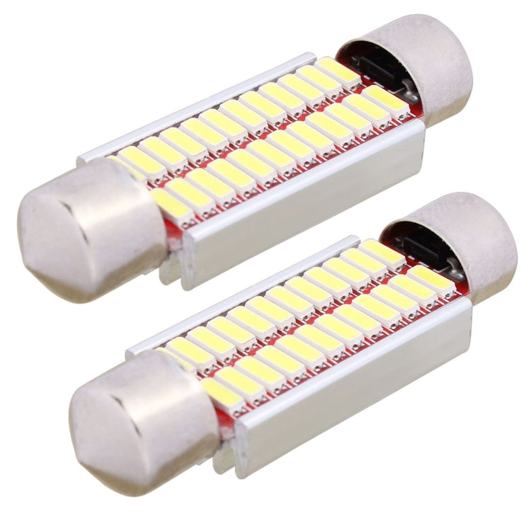 2 PCS 41mm 2W 240LM White Light 24 LED SMD 4014 Error Free License Plate Lights Car Light Bulb - Dome Lights by buy2fix | Online Shopping UK | buy2fix