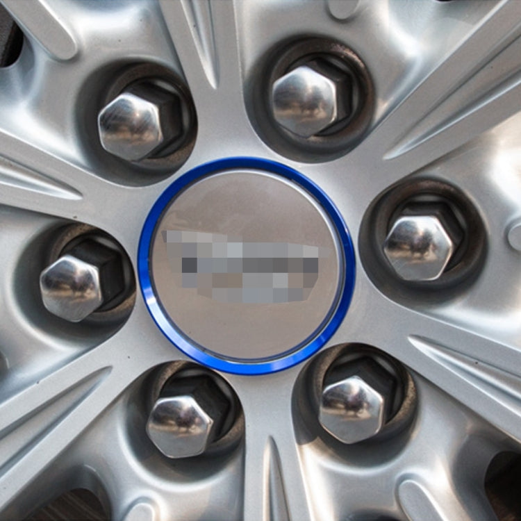 4 PCS Car Aluminum Wheel Hub Deroration Ring For Cadillac(Blue) - In Car by buy2fix | Online Shopping UK | buy2fix