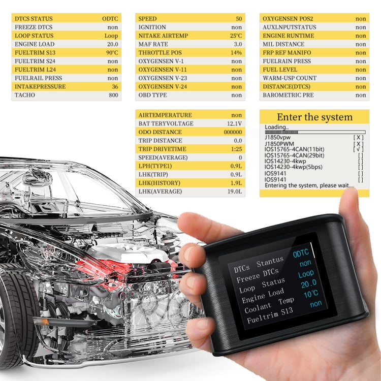 P10 HUD 2.2 inch Car OBD2 Smart Digital Meter with TFT LCD Multi-color, Speed & RPM & Water Temperature & Oil Consumption & Driving Distance / Time & Voltage Display, Over Speed Alarm, Low Voltage Ala ... lometers & Miles Switching, Light Sensor Functions - Head Up Display System by buy2fix | Online Shopping UK | buy2fix