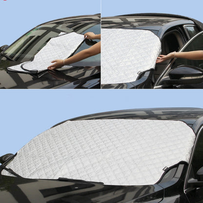 Car Windshield Sun Shade Protective Cover Winter Car Snow Shield Cover Auto Front Windscreen / Rain / Frost / Sunshade Thicken and Add Cotton Snow Shelter Folding Sun Visor, Size: 147 x 100cm - Aluminum Film PEVA by buy2fix | Online Shopping UK | buy2fix