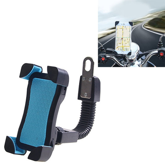 Universal 360 Degrees Free Rotation ABS Motorcycle Phone Bracket Mountain Bike Navigation Bracket GPS/Mobile Holder for 3.5-6.5 inch Mobile Phone(Blue) - Holder by buy2fix | Online Shopping UK | buy2fix