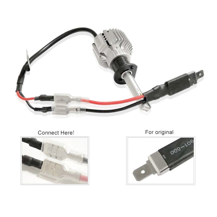 2 PCS Universal H1 Conversion Bulb Harness Wire Plugs Power Wire Adapter Connectors - Wires by buy2fix | Online Shopping UK | buy2fix