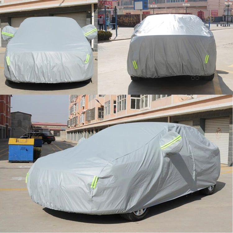 PVC Anti-Dust Sunproof Sedan Car Cover with Warning Strips, Fits Cars up to 4.7m(183 inch) in Length - PE Material by buy2fix | Online Shopping UK | buy2fix