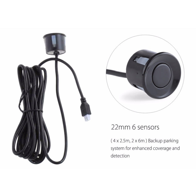 PZ-300-6 Car Parking Reversing Buzzer and LED Sensors Parking Alarm Assistance System with 6 Rear Radar - In Car by buy2fix | Online Shopping UK | buy2fix