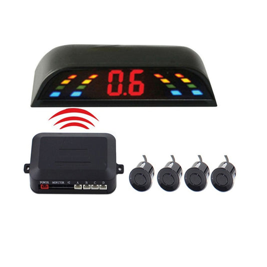 PZ-303-W Car Parking Reversing Buzzer and LED Monitor Parking Alarm Assistance System with 4 Rear Radar - In Car by buy2fix | Online Shopping UK | buy2fix
