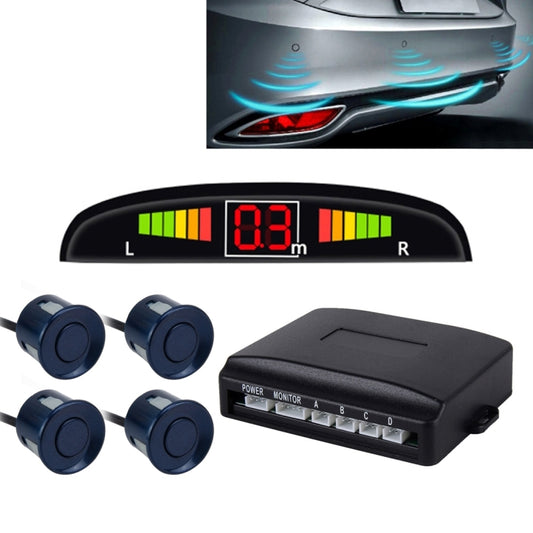 Car Buzzer Reverse Backup Radar System - Premium Quality 4 Parking Sensors Car Reverse Backup Radar System with LCD Display(Dark Blue) - In Car by buy2fix | Online Shopping UK | buy2fix