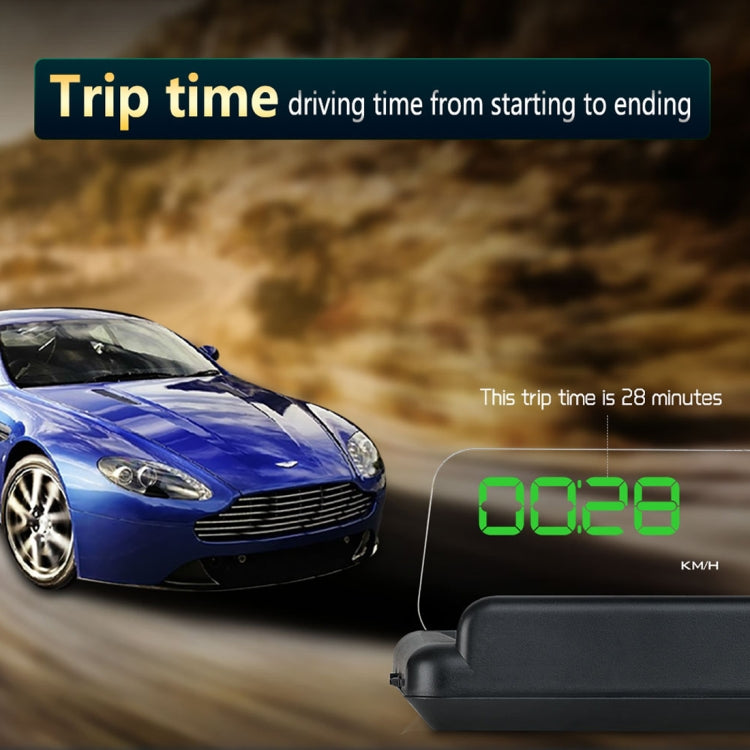 T900 Car GPS HUD Virtual HD Reflection Board Head-up Display, Speed & Driving Distance / Time Display, Over Speed & Voltage & Low Voltage Alarm, Fatigue Driving - Head Up Display System by buy2fix | Online Shopping UK | buy2fix