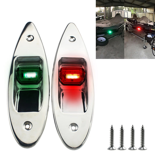 D2944 1W 12V Marine Boat Waterproof Navigational LED Side Bow Tear Drop Lights (Green and Red) - Others by buy2fix | Online Shopping UK | buy2fix