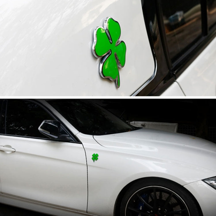 Four Leaf Clover Herb Luck Symbol Badge Emblem Labeling Sticker Styling Car Dashboard  Decoration, Size: 7.5*6cm - 3D Metal Sticker by buy2fix | Online Shopping UK | buy2fix