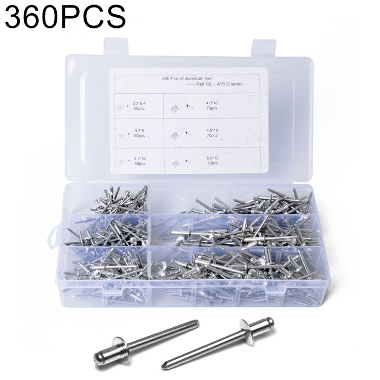 360 PCS All Aluminum POP Rivet Assortment Kit - Screws by buy2fix | Online Shopping UK | buy2fix