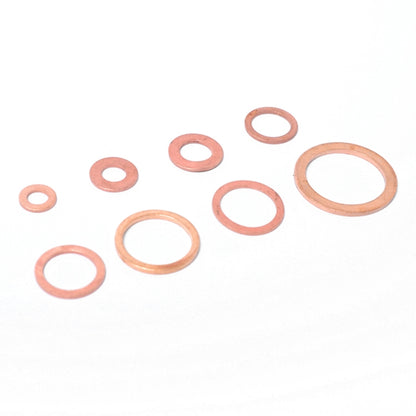 80 PCS O Shape Solid Copper Crush Washers Assorted Oil Seal Flat Ring Kit for Car / Boat  / Generators - In Car by buy2fix | Online Shopping UK | buy2fix