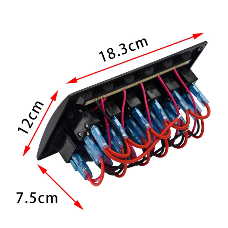 3Pin 6 Way Switches Combination Switch Panel with Light and Projector Lens for Car RV Marine Boat - In Car by buy2fix | Online Shopping UK | buy2fix