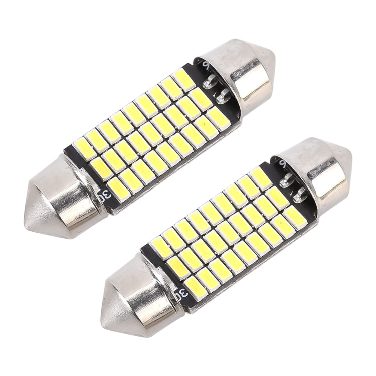 2 PCS 36mm DC12V / 1.5W / 6000K / 100LM 27LEDs SMD-3014 Car License Plate Light / Dome Light - Dome Lights by buy2fix | Online Shopping UK | buy2fix