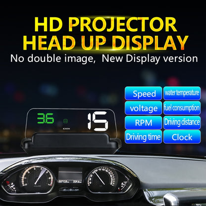 C500 Car HUD Virtual HD Projection Head-up Display, With Adjustable Reflection Board, Speed & RPM & Water Temperature & Oil Consumption & Driving Distance / Time & Voltage Display, Over Speed Alarm, Connect OBD2 Interface(Blue) - Head Up Display System by buy2fix | Online Shopping UK | buy2fix