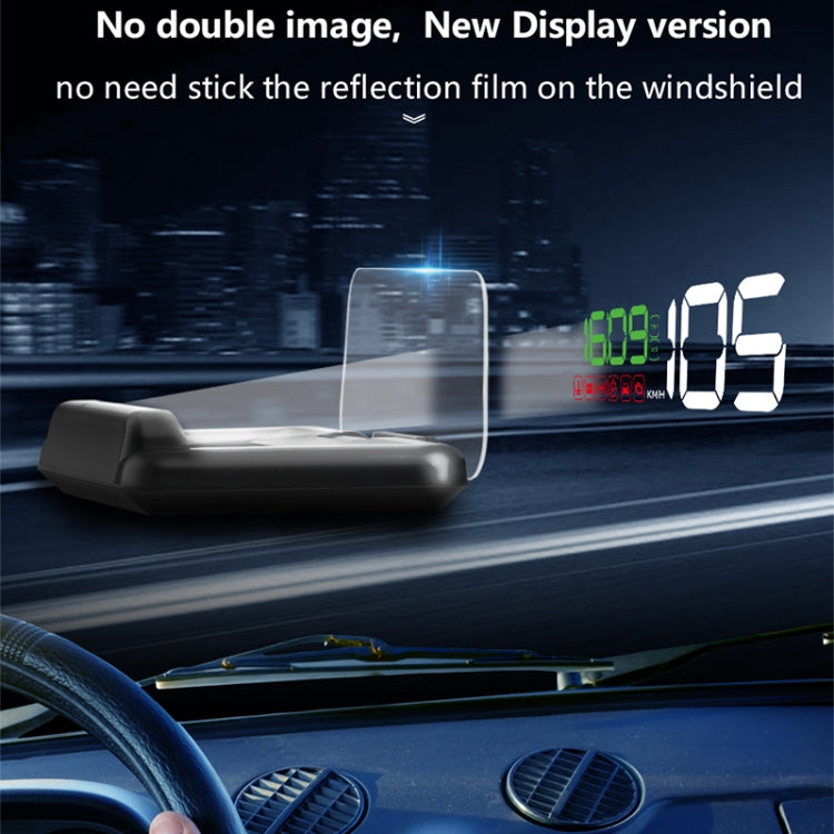 C500 Car HUD Virtual HD Projection Head-up Display, With Adjustable Reflection Board, Speed & RPM & Water Temperature & Oil Consumption & Driving Distance / Time & Voltage Display, Over Speed Alarm, Connect OBD2 Interface(White) - Head Up Display System by buy2fix | Online Shopping UK | buy2fix