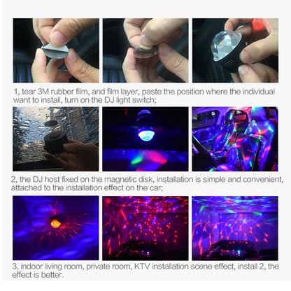 D33 5W USB Charging RGB Car Decoration Portable DJ Light Sound Activated Rotating Strobe Effect Atmosphere Light Star Music Light Lamp, DC 5V - Atmosphere lights by buy2fix | Online Shopping UK | buy2fix