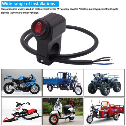 Motorcycle Headlight Auxiliary Light Waterproof Aluminum Alloy Single Flash Switches with Indicator Light - Electrical System by buy2fix | Online Shopping UK | buy2fix