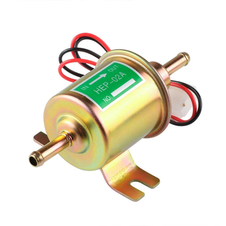 HEP-02A Universal Car 12V Fuel Pump Inline Low Pressure Electric Fuel Pump (Gold) - In Car by buy2fix | Online Shopping UK | buy2fix