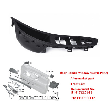 Door Left Front Handle Window Switch Panel 51417225875 for BMW 5 Series(Black) - In Car by buy2fix | Online Shopping UK | buy2fix
