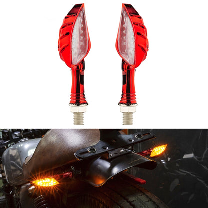 2pcs KC022 Motorcycle 12LEDs Turn Signal Light (Red) - In Car by buy2fix | Online Shopping UK | buy2fix