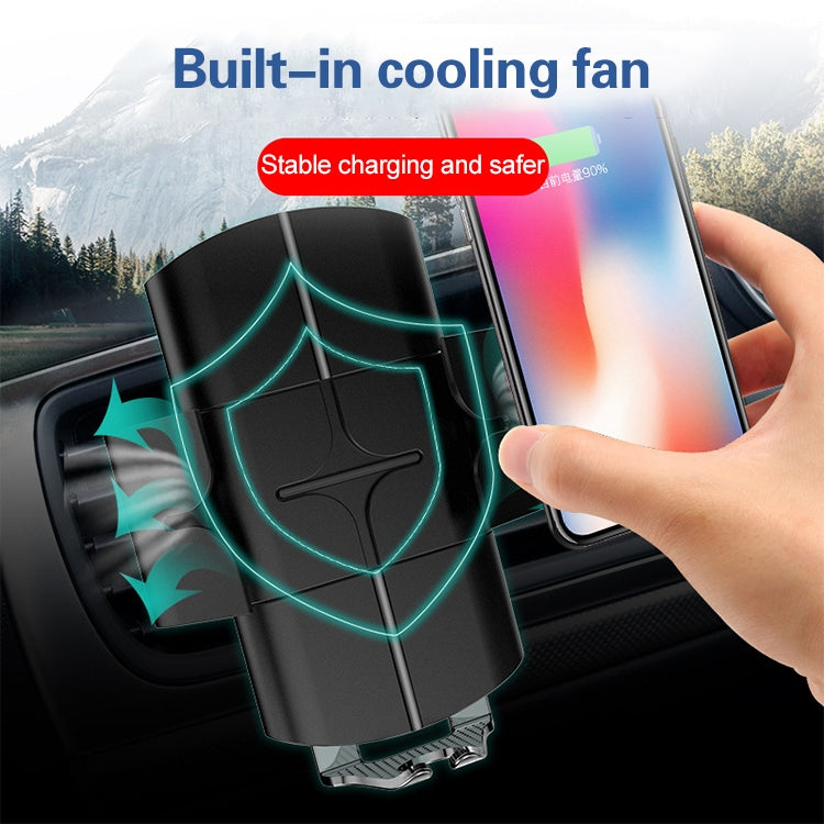 Car Automatic Wireless 10W Fast Charge Car Phone Holder with Voice Broadcast - In Car by buy2fix | Online Shopping UK | buy2fix