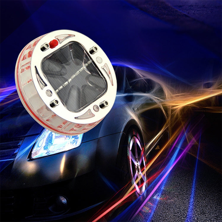 4 PCS Solar LED Car Tire Decoration Flashing Lights Colorful Wheels Hub Atmosphere Lights Infrared Remote Control - In Car by buy2fix | Online Shopping UK | buy2fix