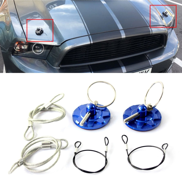 XH-6049 Car Universal Modified Racing Punch-free Aluminum Engine Hood Lock Cover(Blue) - In Car by buy2fix | Online Shopping UK | buy2fix