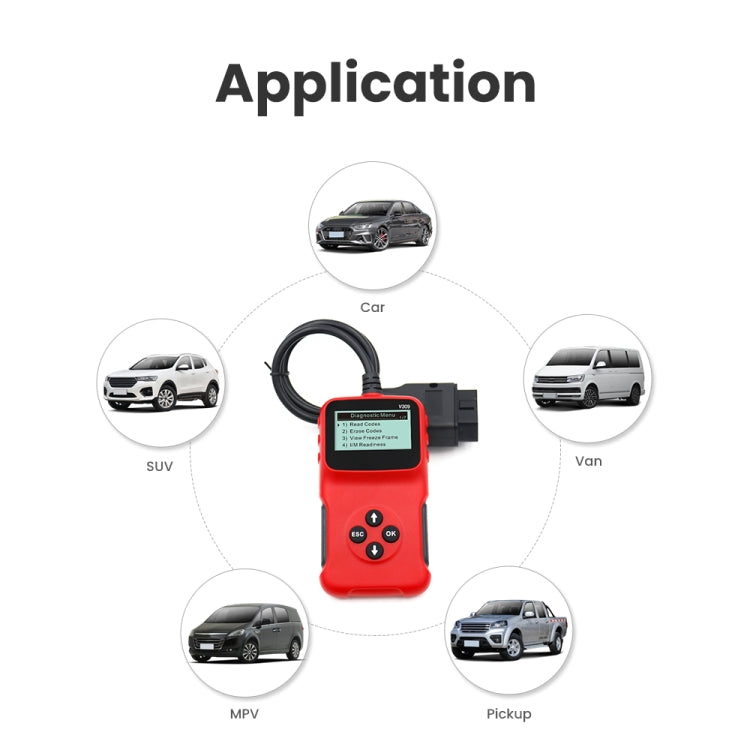 V309 Car Portable OBD2 Scanner Car Diagnostic Tool OBD 2 Automotive Scanner OBD Code Reader - In Car by buy2fix | Online Shopping UK | buy2fix