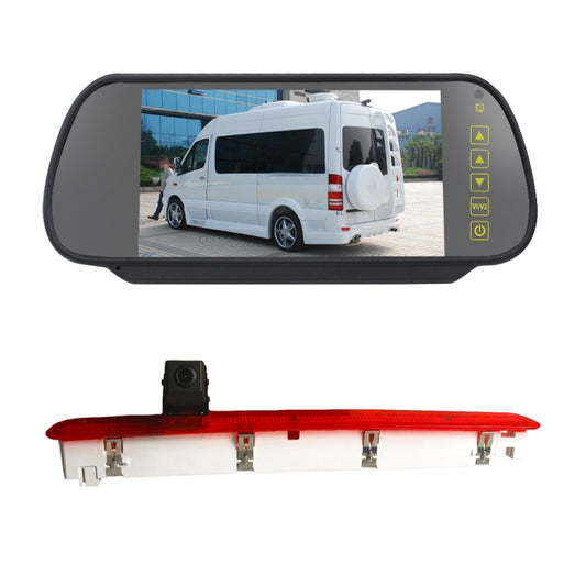 PZ473 Car Waterproof 170 Degree Brake Light View Camera + 7 inch Rearview Monitor for Volkswagen T6 Single Door - In Car by buy2fix | Online Shopping UK | buy2fix