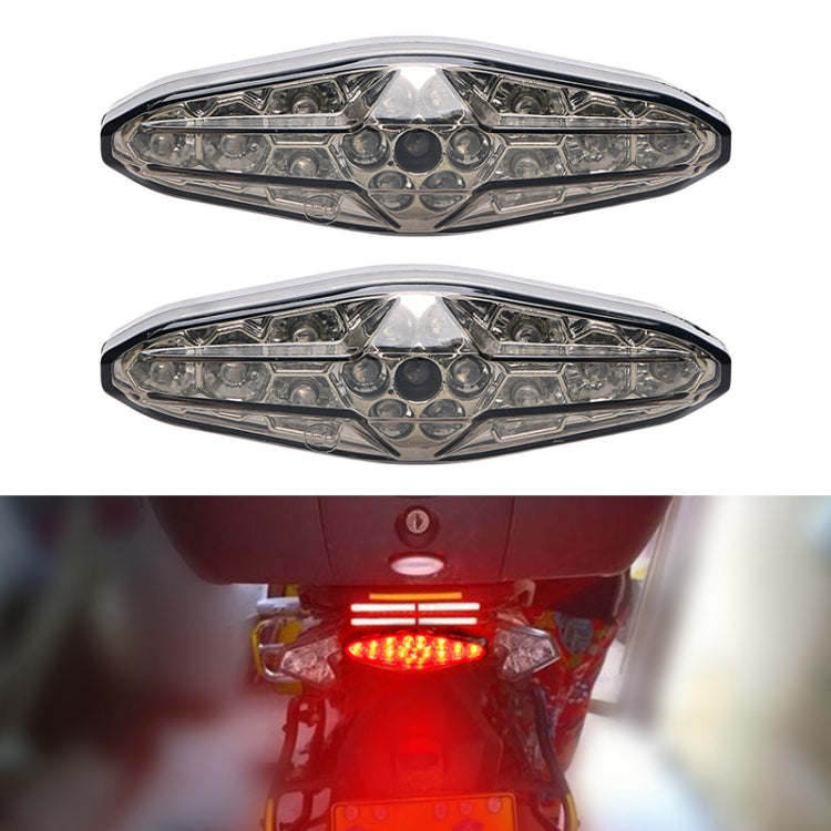 2 PCS KC-WD-NEW-3X Motorcycle LED Brake Light Running Lamp (Transparent Black) - In Car by buy2fix | Online Shopping UK | buy2fix
