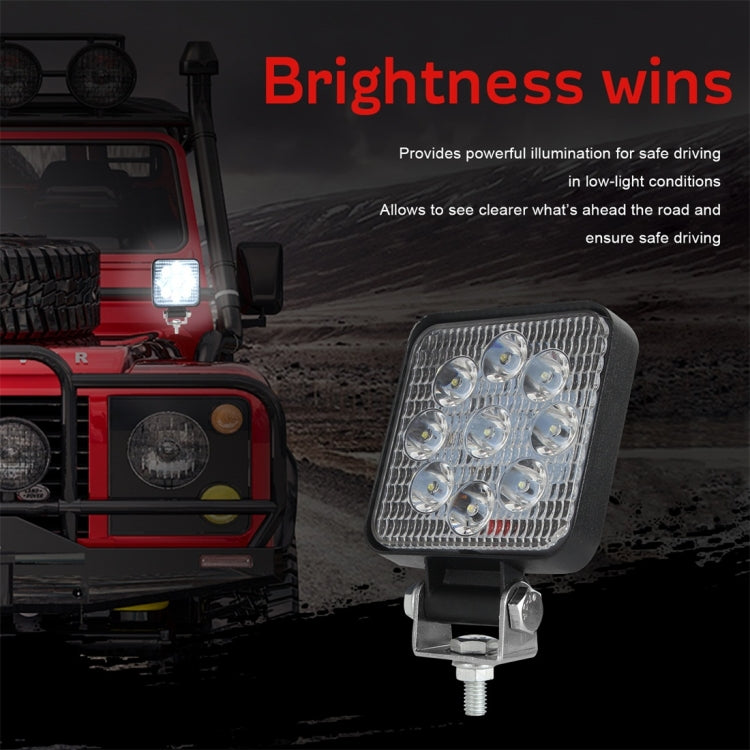 D0036 6.3W 10-30V DC 6000K 3 inch 9 LEDs Square Offroad Truck Car Driving Light Work Light Spotlight Fog Light - In Car by buy2fix | Online Shopping UK | buy2fix