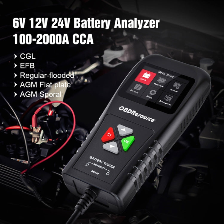 BM510 Car 6V / 12V / 24V Battery Tester Analyzer - In Car by buy2fix | Online Shopping UK | buy2fix