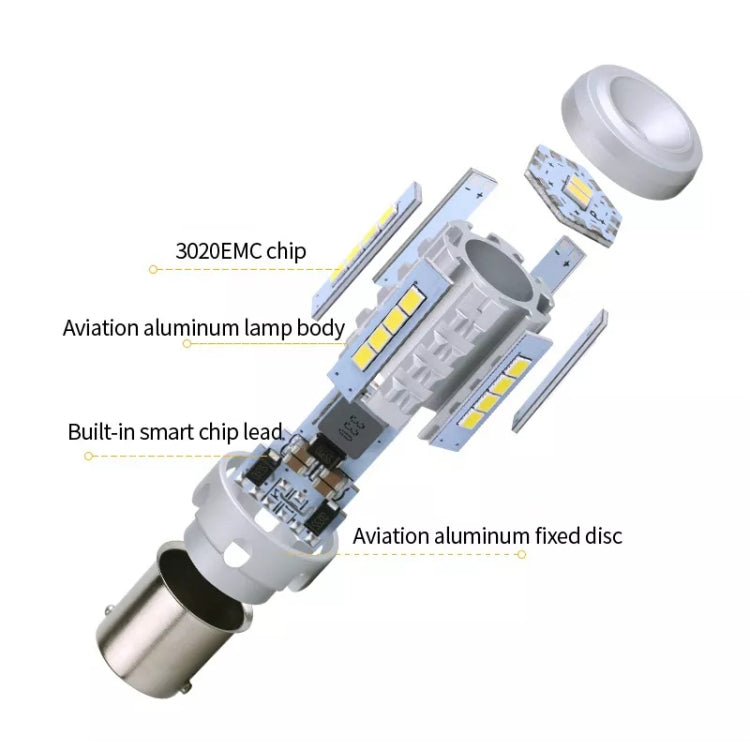 2pcs 7440 IC12-28V / 16.68W / 1.39A Car 3020EMC-26 Constant Current Wide Voltage Turn Signal Light (Yellow Light) - In Car by buy2fix | Online Shopping UK | buy2fix