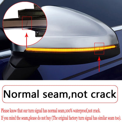 1 Pair For Volkswagen Golf 6 MK6 Car Dynamic LED Turn Signal Light Rearview Mirror Flasher Water Blinker, without Hole - In Car by buy2fix | Online Shopping UK | buy2fix